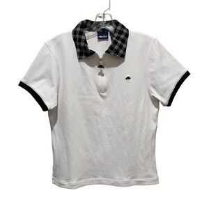Ellesse Short Sleeve Polo Tee Shirt Golf Tennis White Size Medium